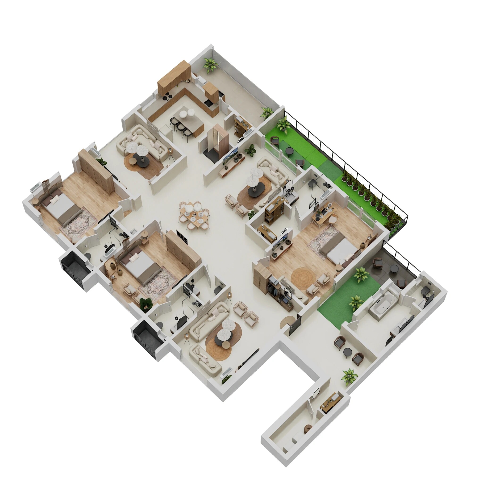 Floor plan of 3 BHK 4055 Sq. Ft. Apartment in Lansum Encanto, Hyderabad