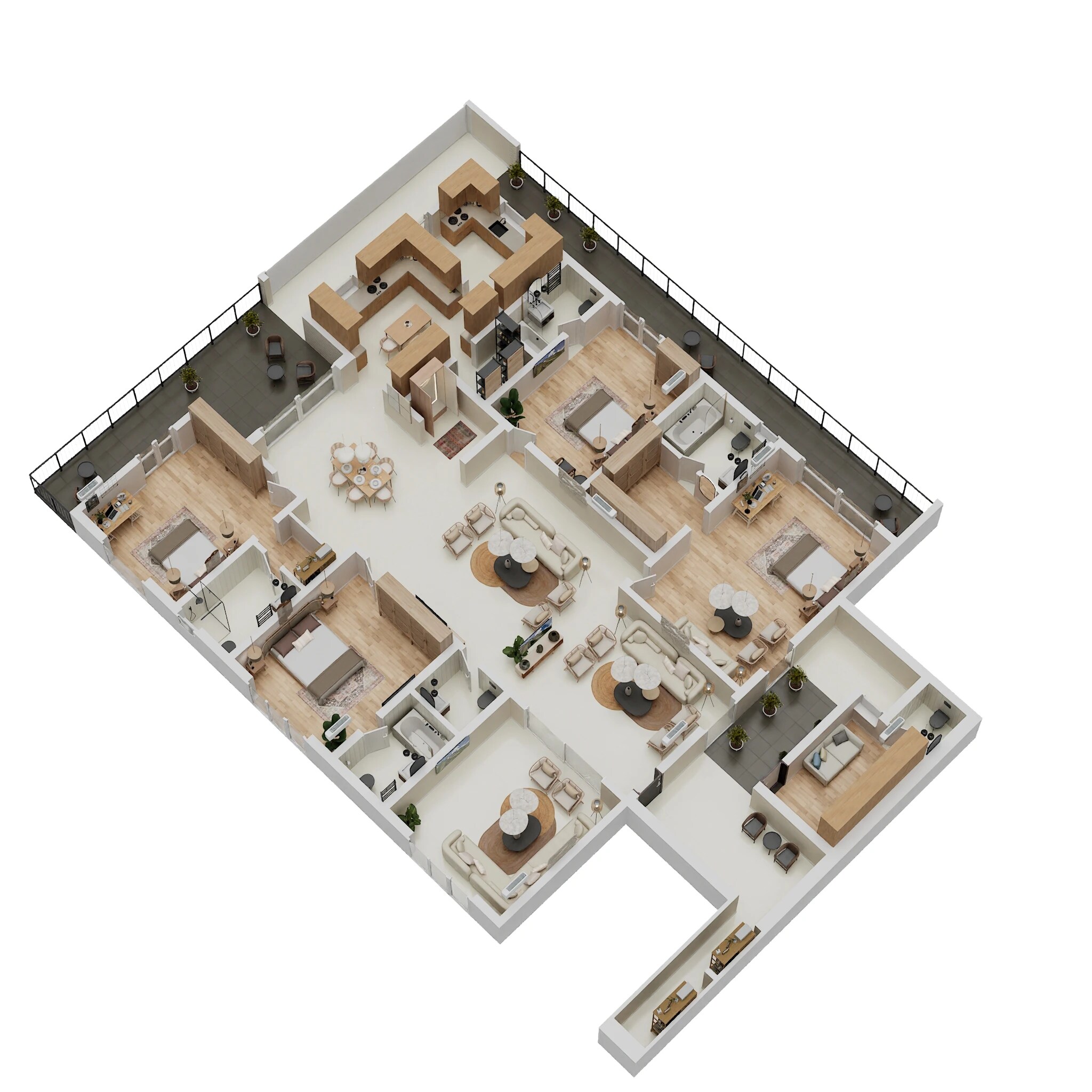 Floor plan of 4 BHK 4955 Sq. Ft. Apartment in Lansum Encanto, Hyderabad