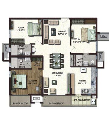  3 BHK Apartment at Lansum Etania, Gachibowli – for Sale