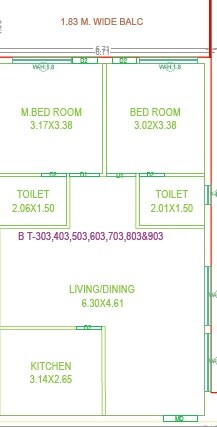 2 BHK 1217 Sq. Ft. Apartment