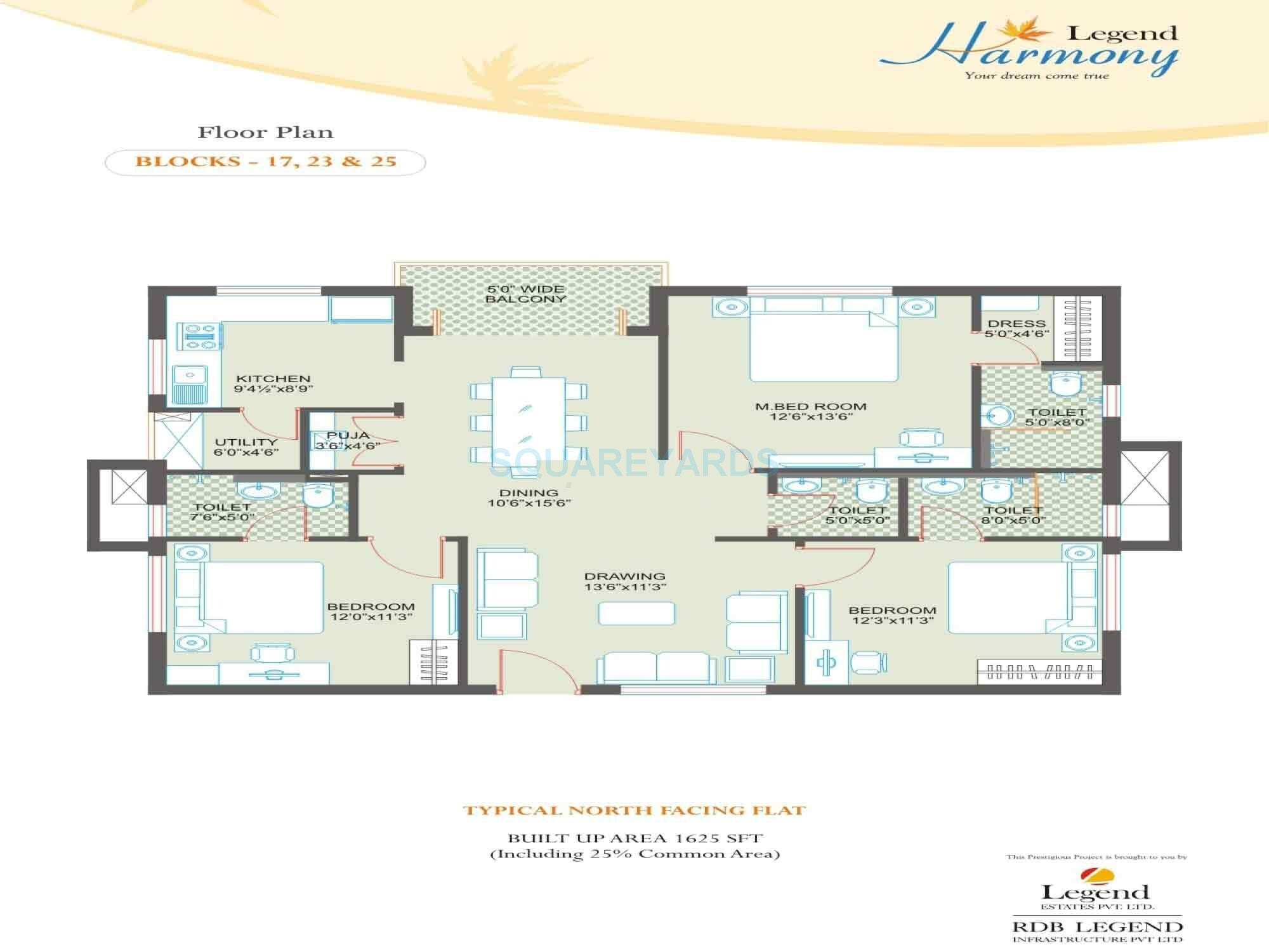 3 BHK 1625 Sq. Ft. Apartment