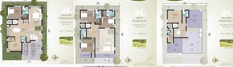 Floor plan of 4 BHK 4467 Sq. Ft. Villa in Legend Ocarina, Hyderabad