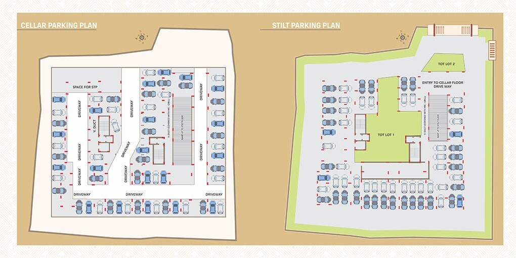 Floor plan of 2 BHK 1282 Sq. Ft. Apartment in Leonardo Hrinda Harivillu, Hyderabad
