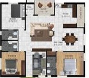 3 BHK 1808 Sq. Ft. Apartment