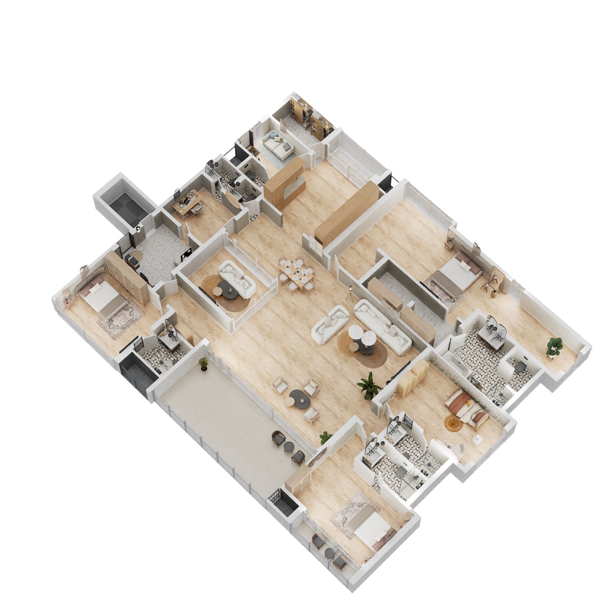 Floor plan of 4 BHK 4761 Sq. Ft. Apartment in Lodha Bell Gardens, Hyderabad