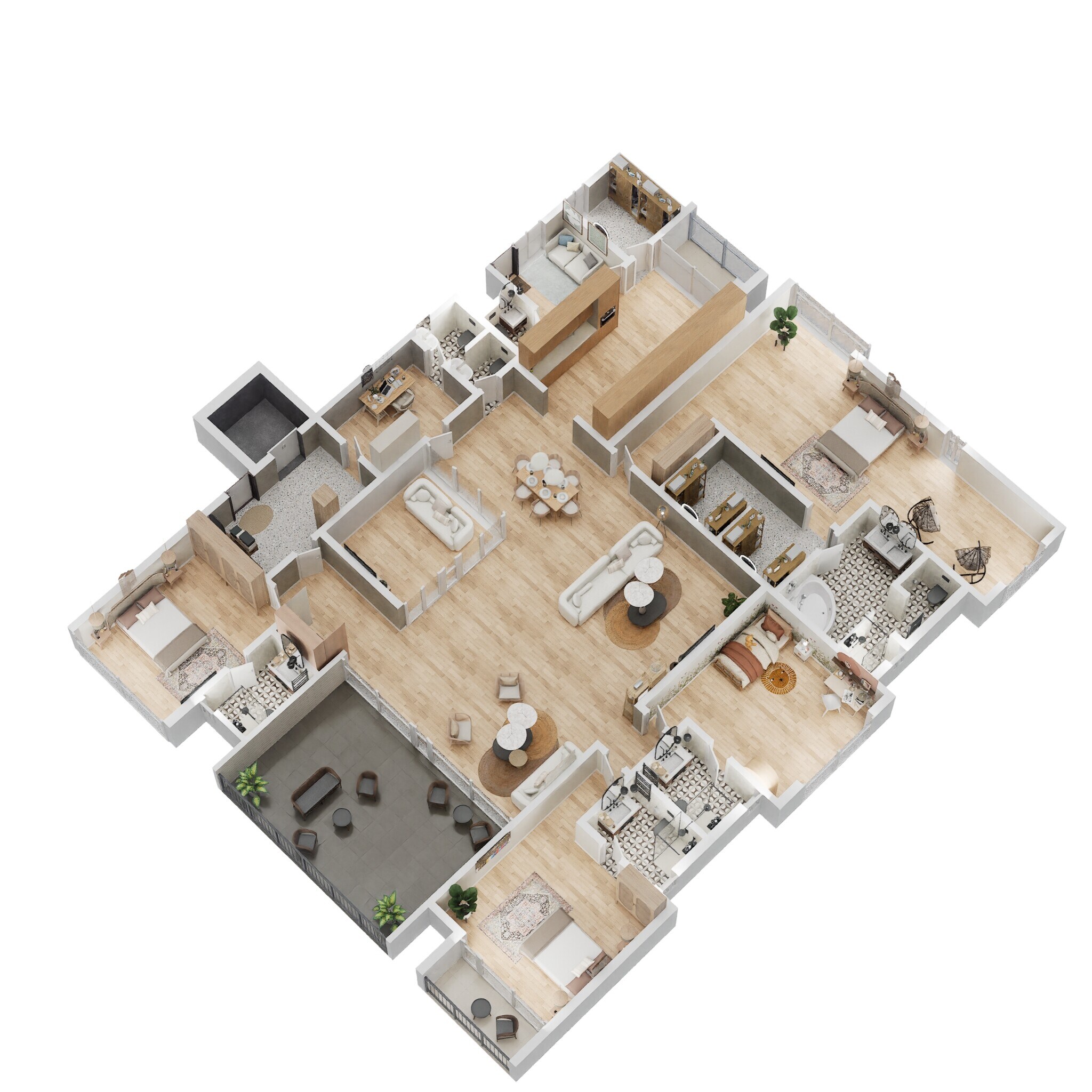Floor plan of 3 BHK 4561 Sq. Ft. Apartment in Lodha Bell Gardens, Hyderabad