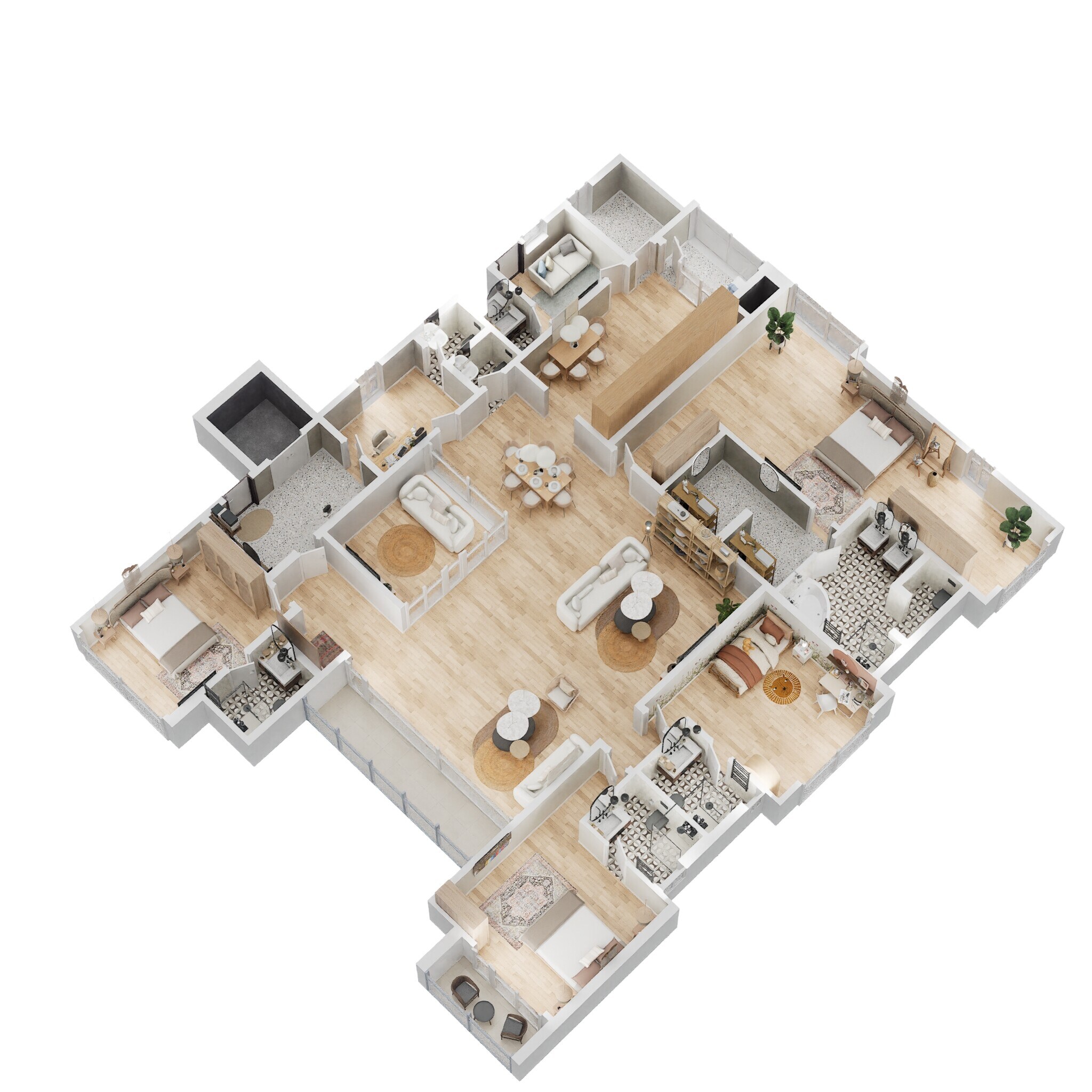 Floor plan of 3 BHK 4761 Sq. Ft. Villa in Lodha Bellezza Sky Villas, Hyderabad