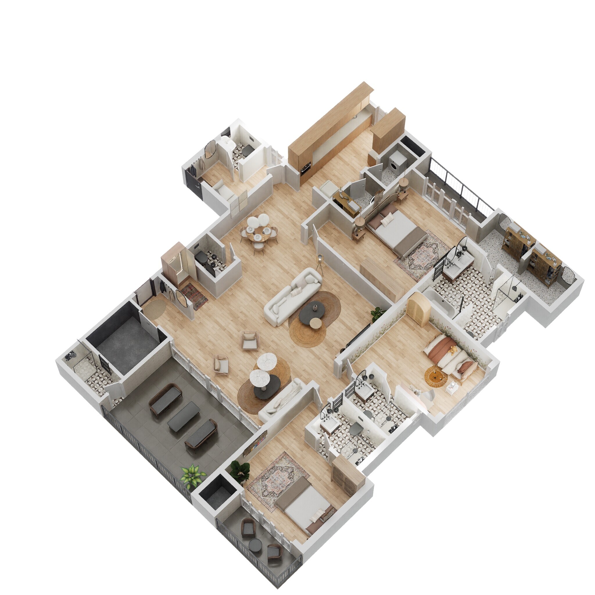 Floor plan of 4 BHK 3447 Sq. Ft. Villa in Lodha Bellezza Sky Villas, Hyderabad
