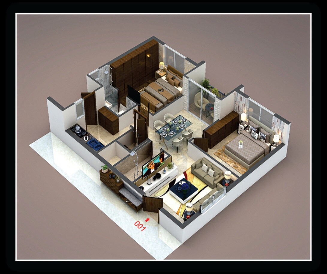 2 BHK 1225 Sq. Ft. Apartment