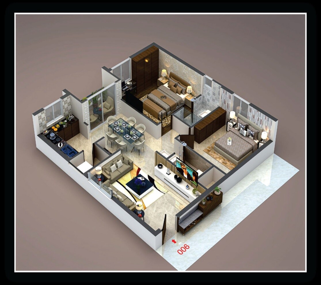 2 BHK 1295 Sq. Ft. Apartment