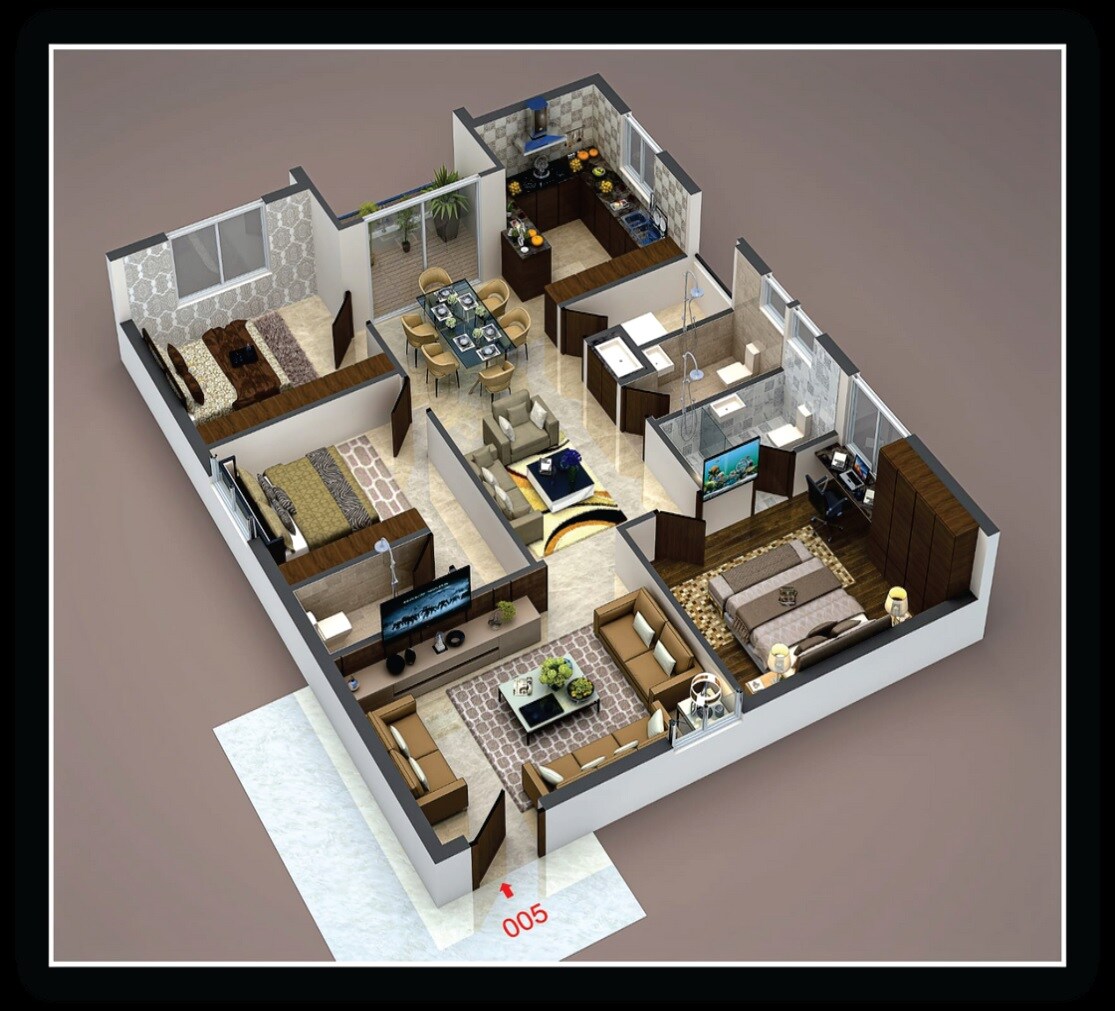 3 BHK 1700 Sq. Ft. Apartment