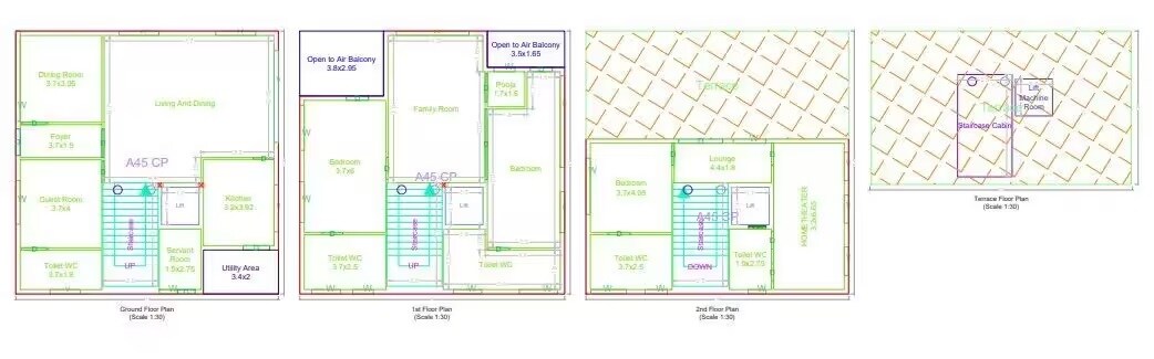 Floor plan of 4 BHK 5543 Sq. Ft. Villa in Lumbini Vana, Hyderabad
