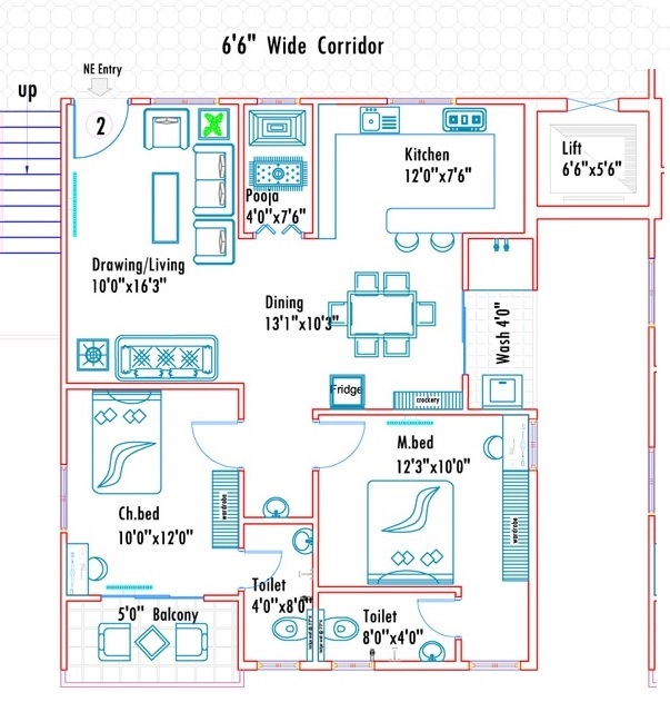 2 BHK 1205 Sq. Ft. Apartment in Mahathi Jaswitha Cyber Nest