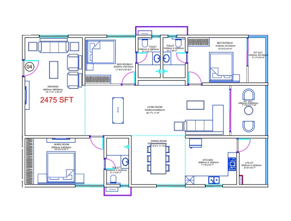 3 BHK 2475 Sq. Ft. Apartment in Makuta Taranga