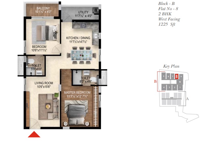 2 BHK 1225 Sq. Ft. Apartment in Manepally Green Grandeur