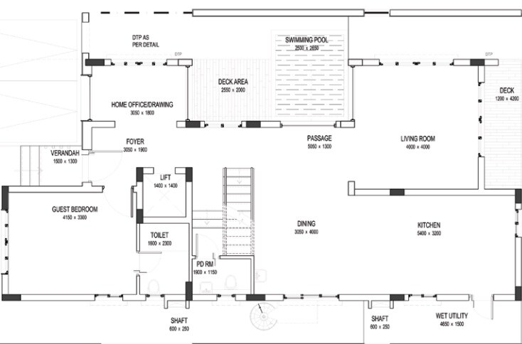 Floor plan of 3 BHK 3140 Sq. Ft. Villa in Mantri Group Mantri Euphoria, Hyderabad