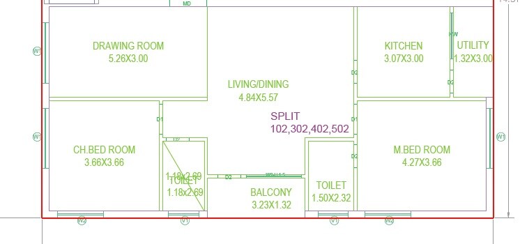 2 BHK 1646 Sq. Ft. Apartment