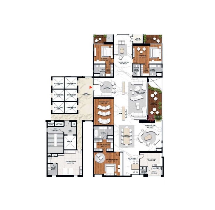 4 BHK 7300 Sq. Ft. Apartment