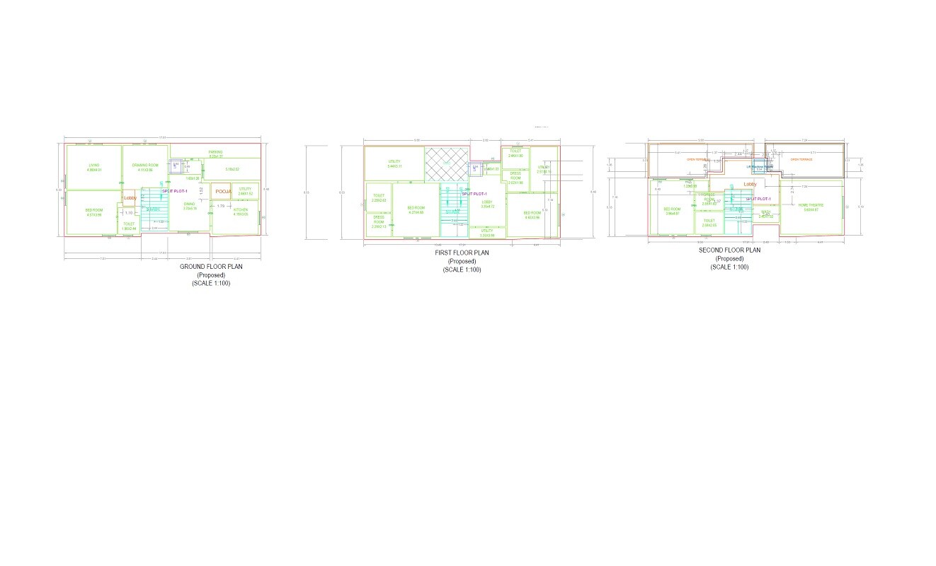 Floor plan of 4 BHK 4995 Sq. Ft. Villa in Milestone LG Panorama The Villa View, Hyderabad