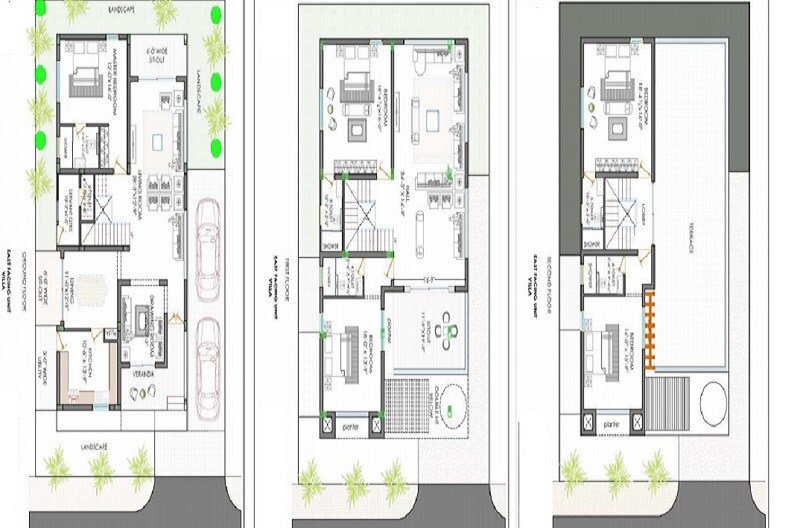 Floor plan of 5 BHK 4339 Sq. Ft. Villa in Mittal Joshua Tree Villas, Hyderabad