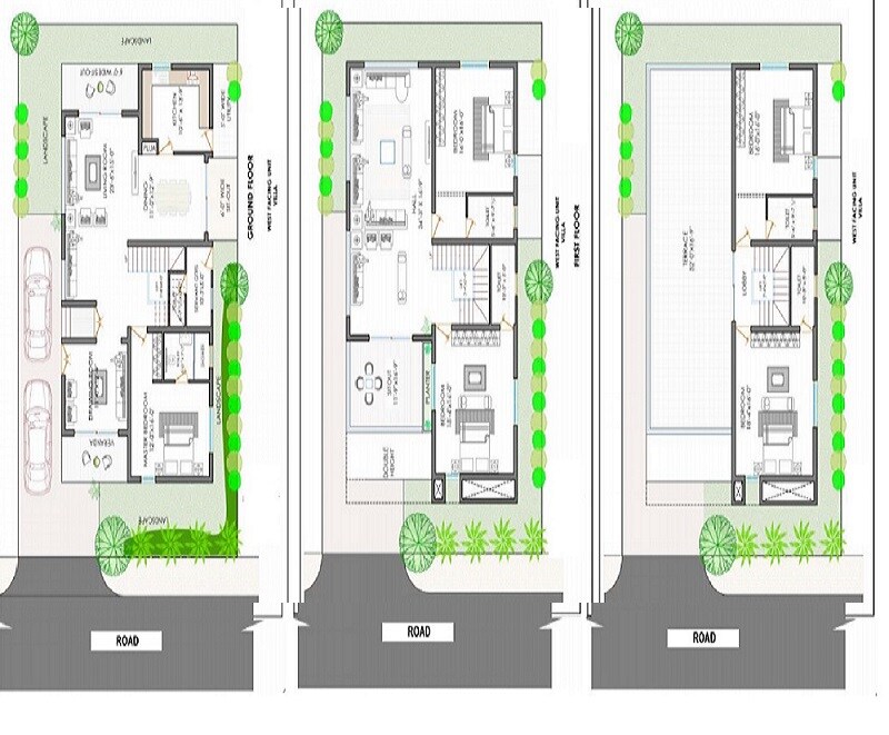 Floor plan of 5 BHK 4387 Sq. Ft. Villa in Mittal Joshua Tree Villas, Hyderabad