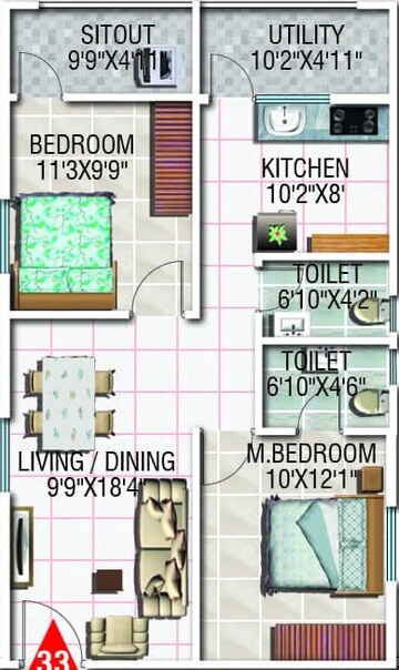  2 BHK Apartment at Modi Esteem, Bachupally – for Sale