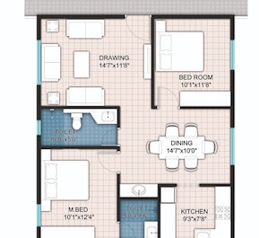 2 BHK 1150 Sq. Ft. Apartment in Modi Mayflower Grande