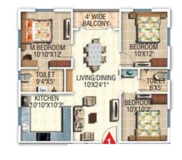  3 BHK Apartment at Modi Paradise Apartment, Hayathnagar – for Sale