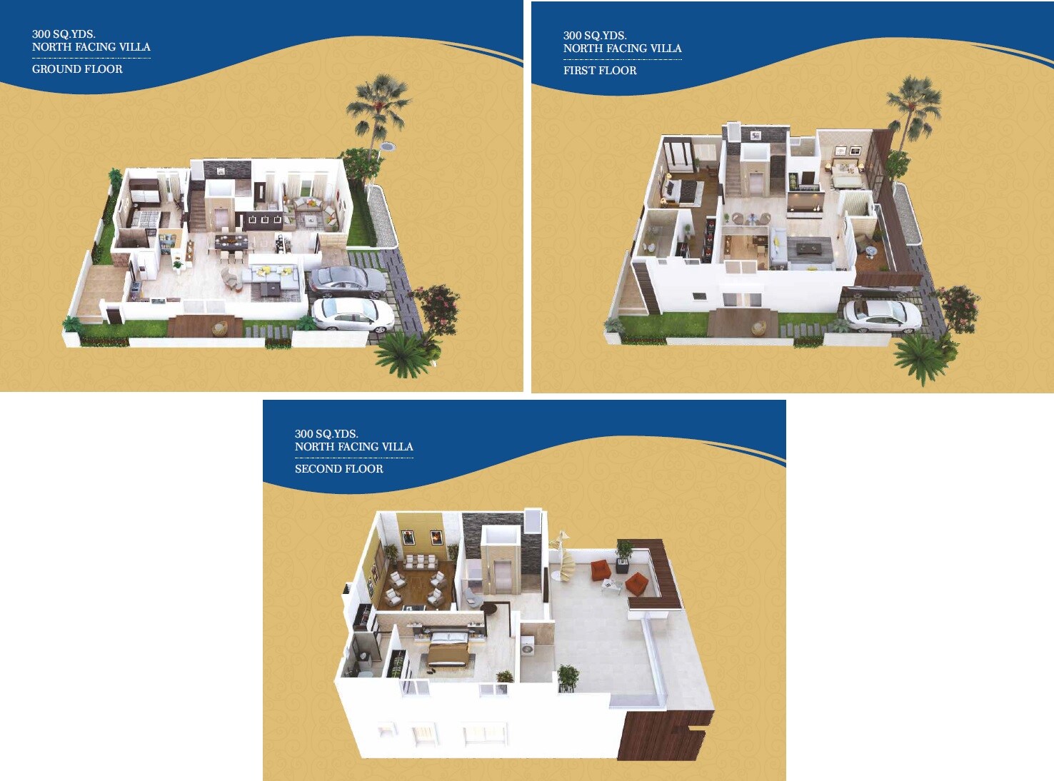 Floor plan of 4 BHK 4045 Sq. Ft. Villa in Muppas Indraprastha, Hyderabad