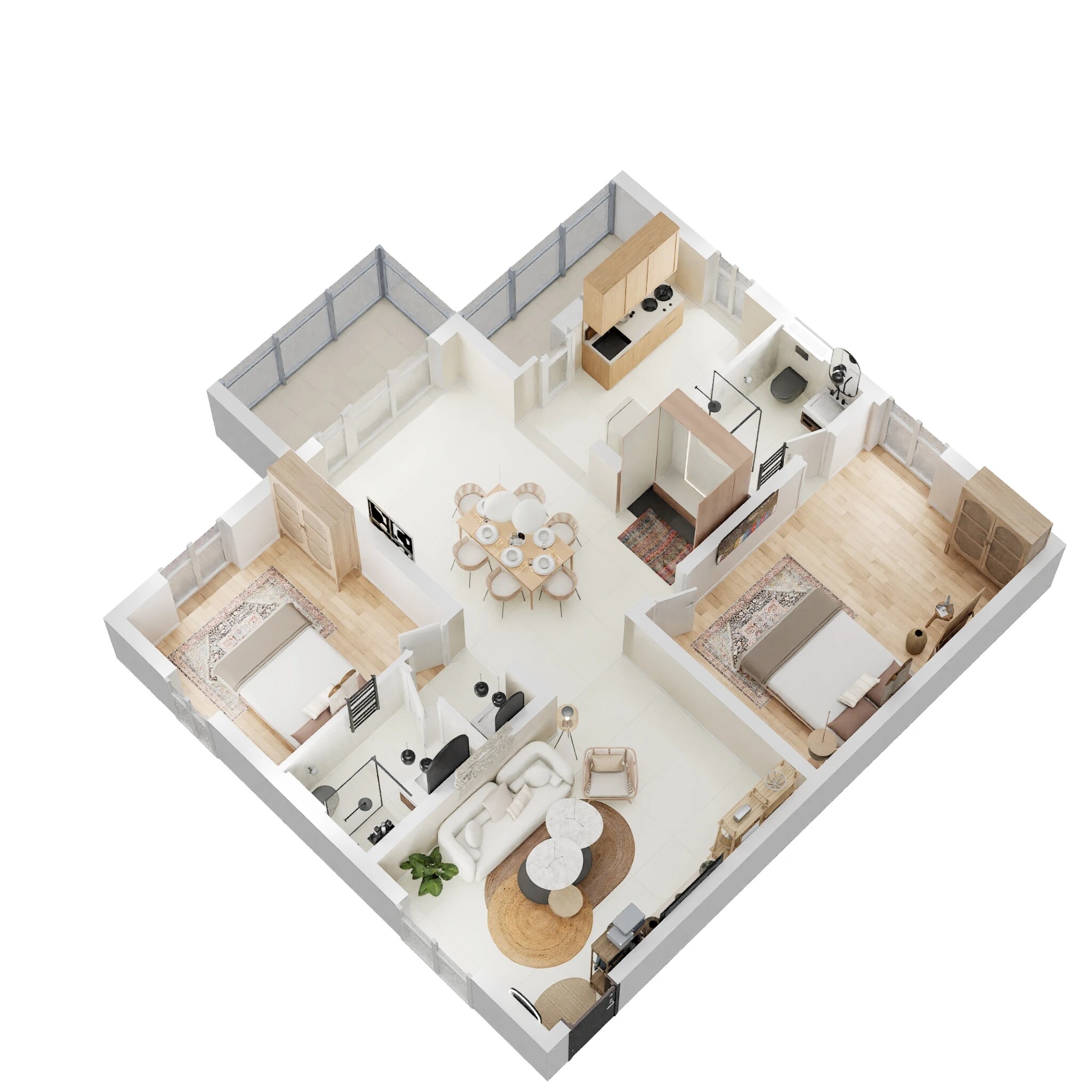 Floor plan of 2 BHK 1399 Sq. Ft. Apartment in My Home Akrida, Hyderabad