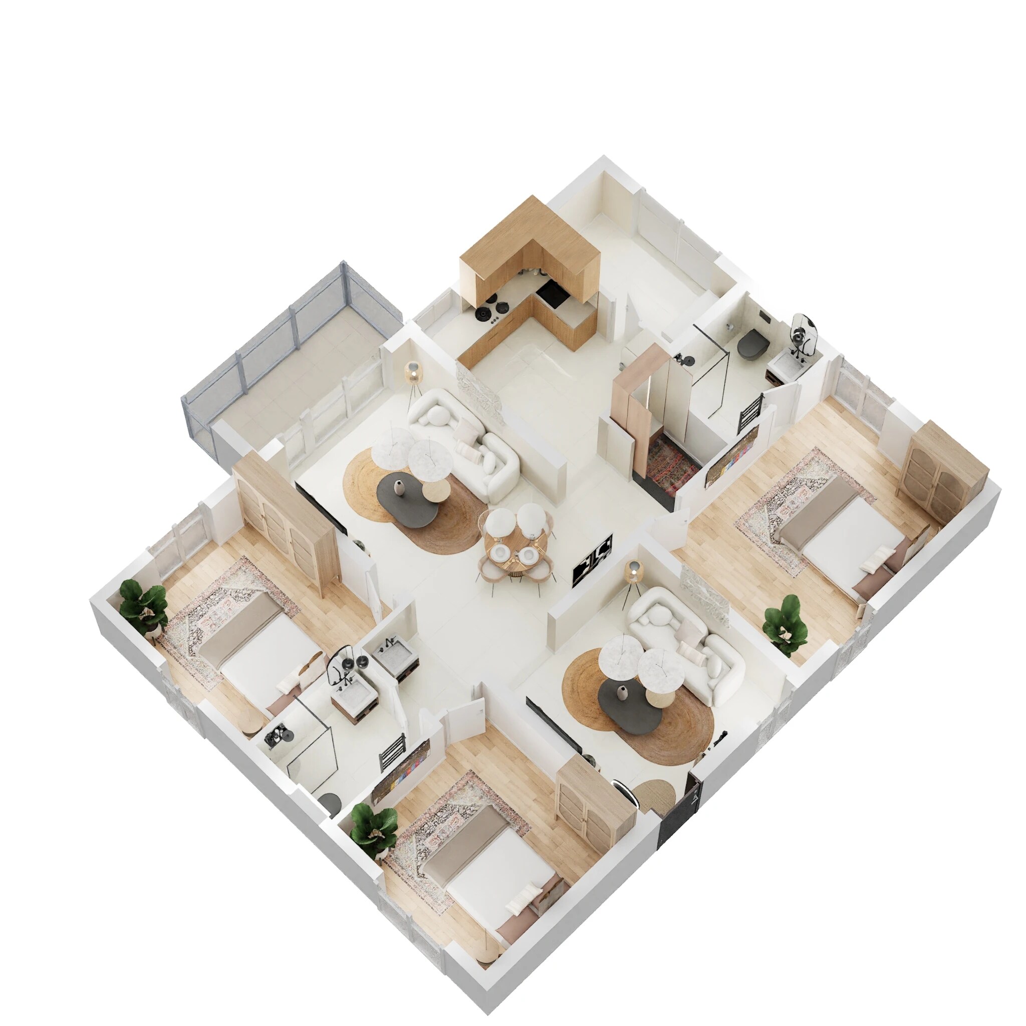 Floor plan of 2 BHK 1622 Sq. Ft. Apartment in My Home Akrida, Hyderabad