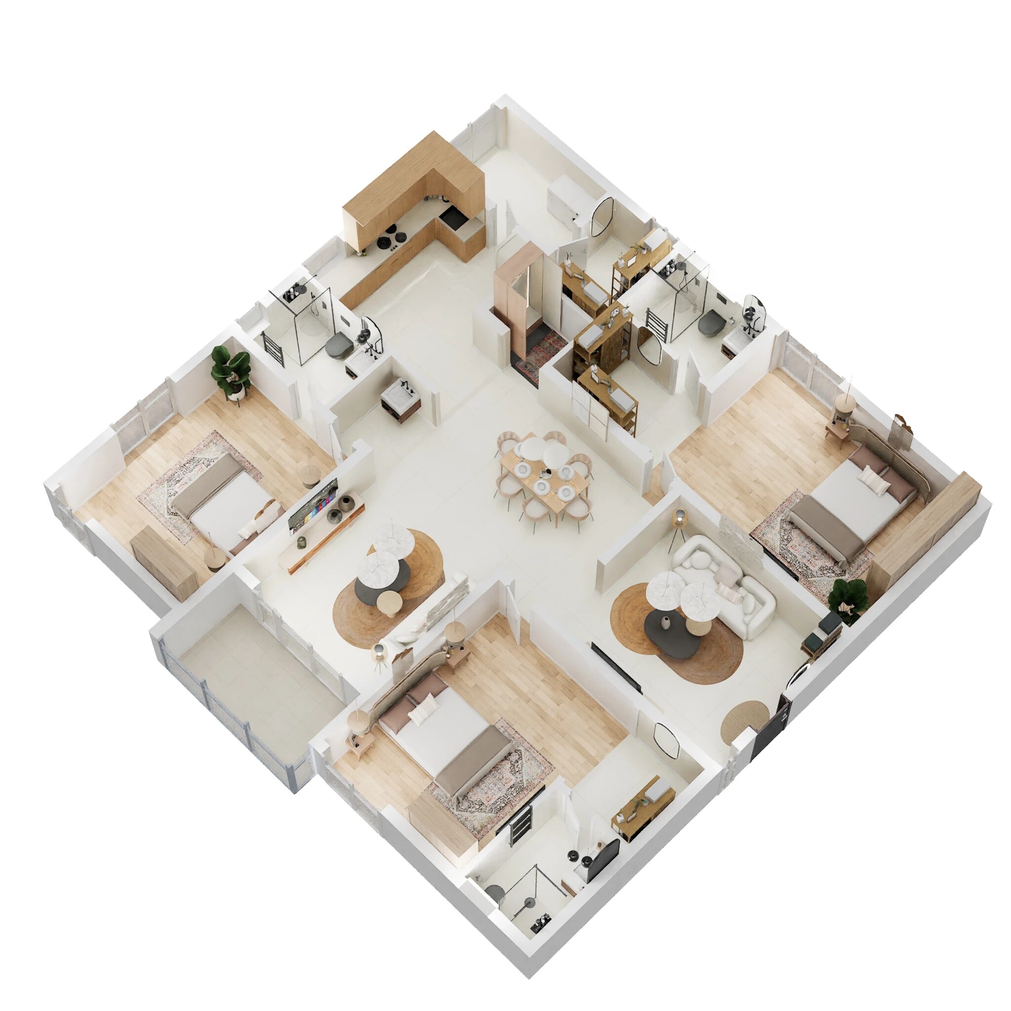 Floor plan of 3 BHK 2262 Sq. Ft. Apartment in My Home Akrida, Hyderabad
