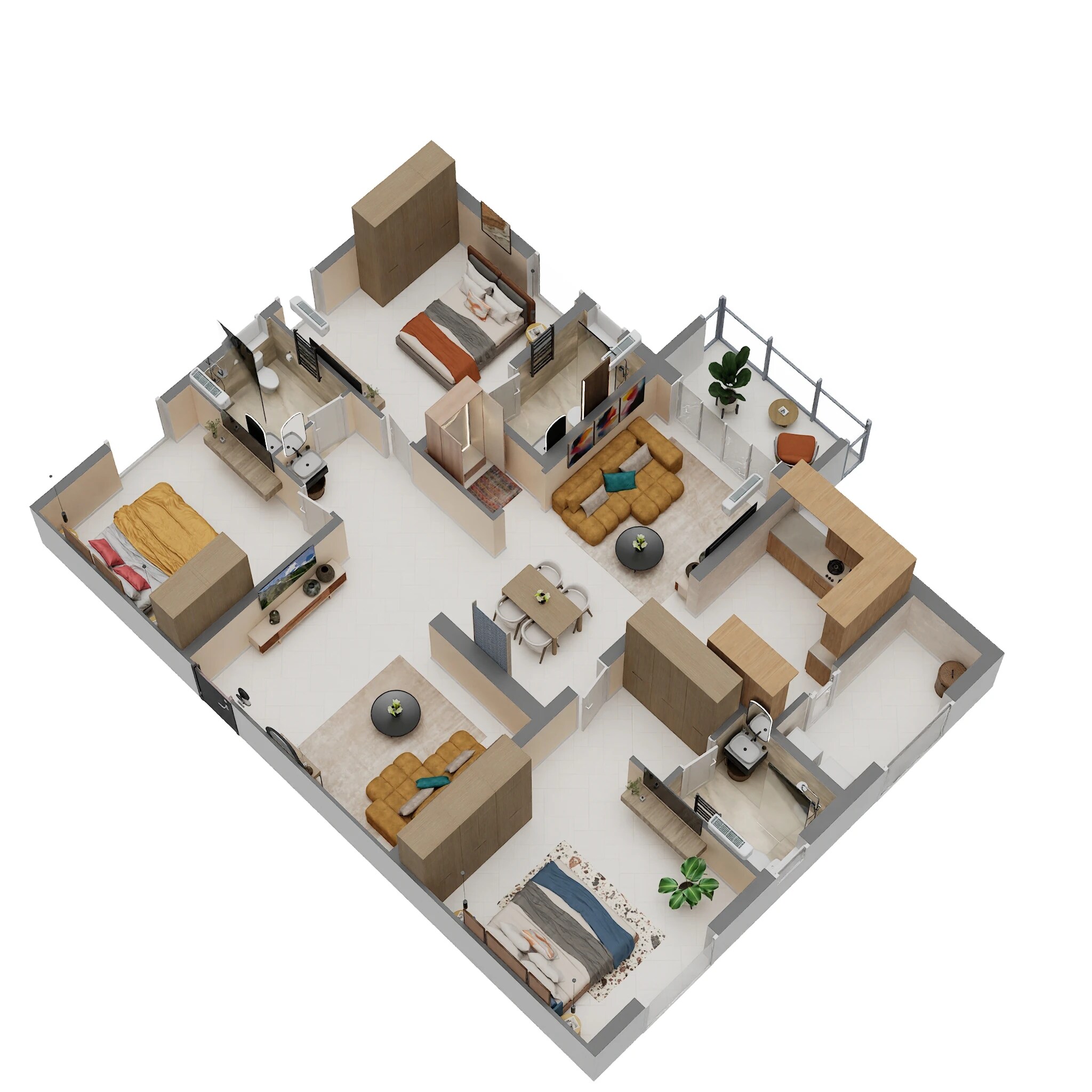 3 BHK 2095 Sq. Ft. Apartment