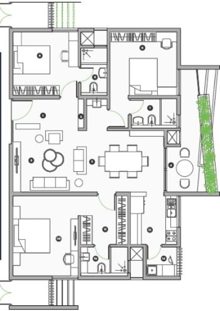 Other, myscape-sanctuary 3 Bedroom 1713 Sq.Ft. Apartment In Hafeezpet Hyderabad 8786111