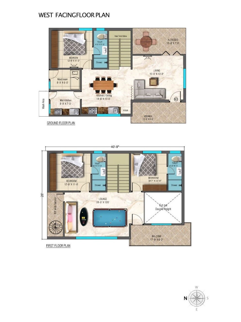 3 BHK 1500 Sq. Ft. Villa
