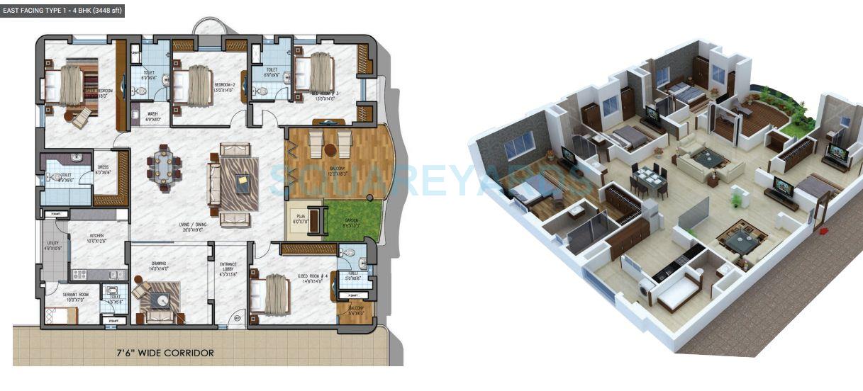 4 BHK 3448 Sq. Ft. Apartment