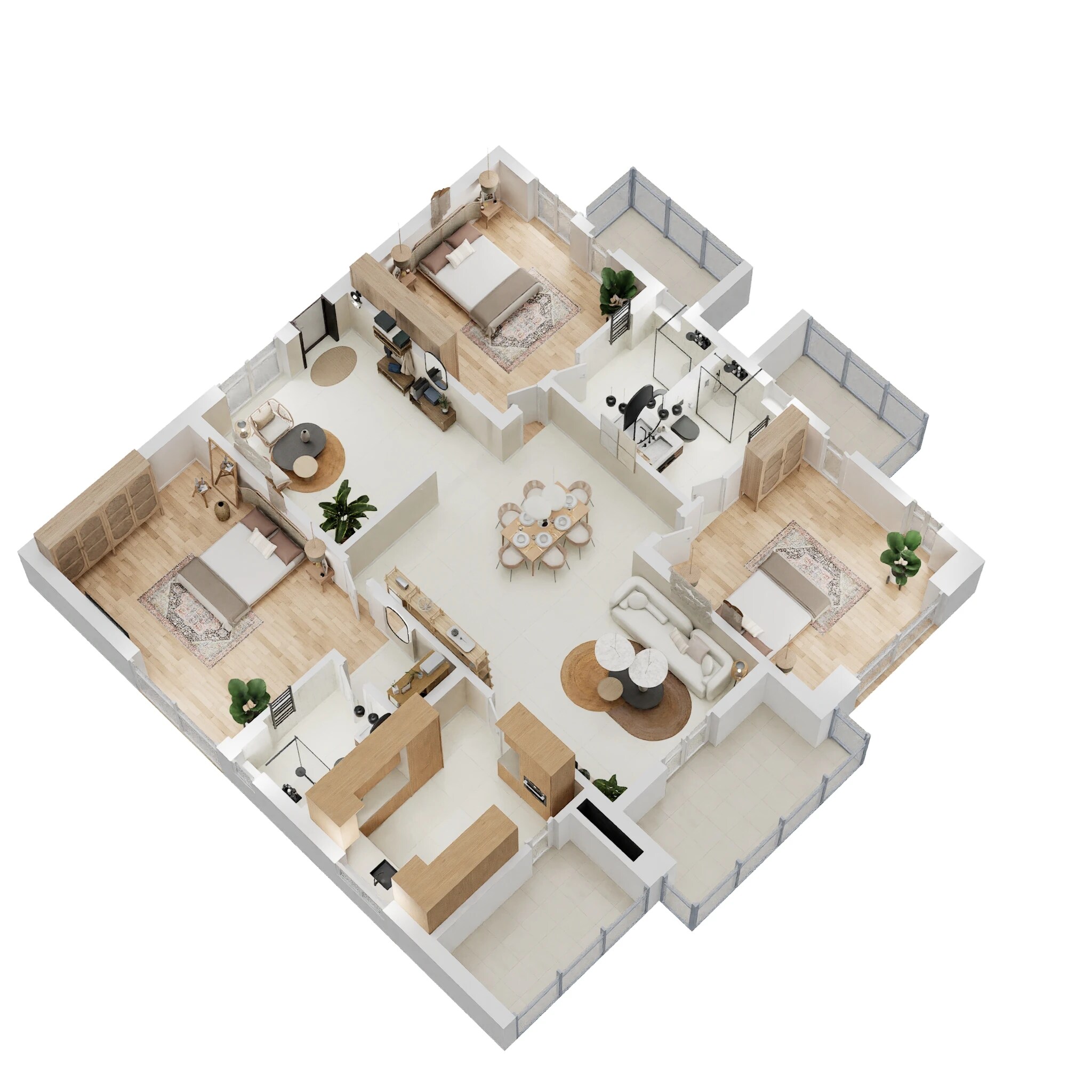 Floor plan of 3 BHK 2430 Sq. Ft. Apartment in NCC Urban Nagarjuna Residency, Hyderabad
