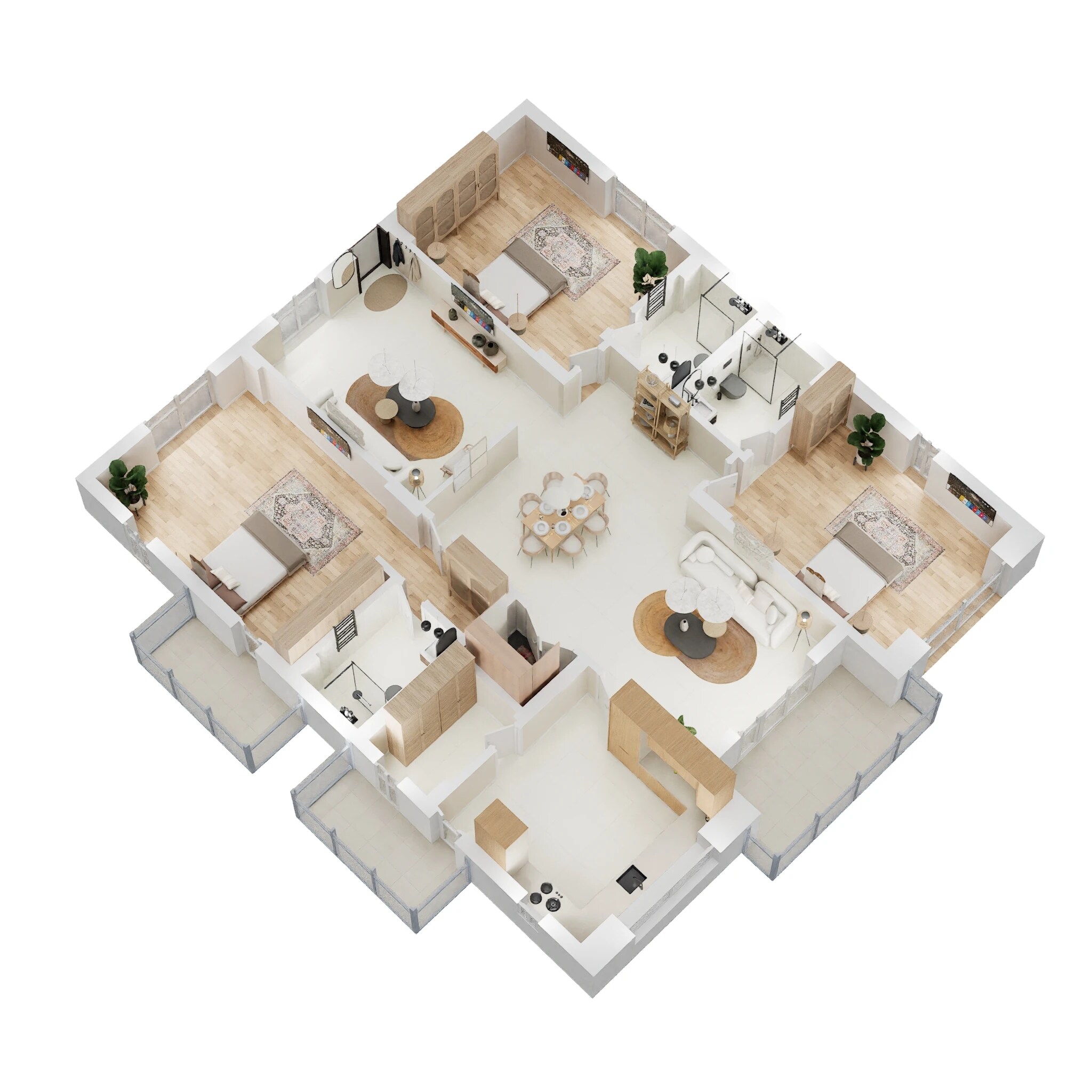 Floor plan of 3 BHK 2690 Sq. Ft. Apartment in NCC Urban Nagarjuna Residency, Hyderabad