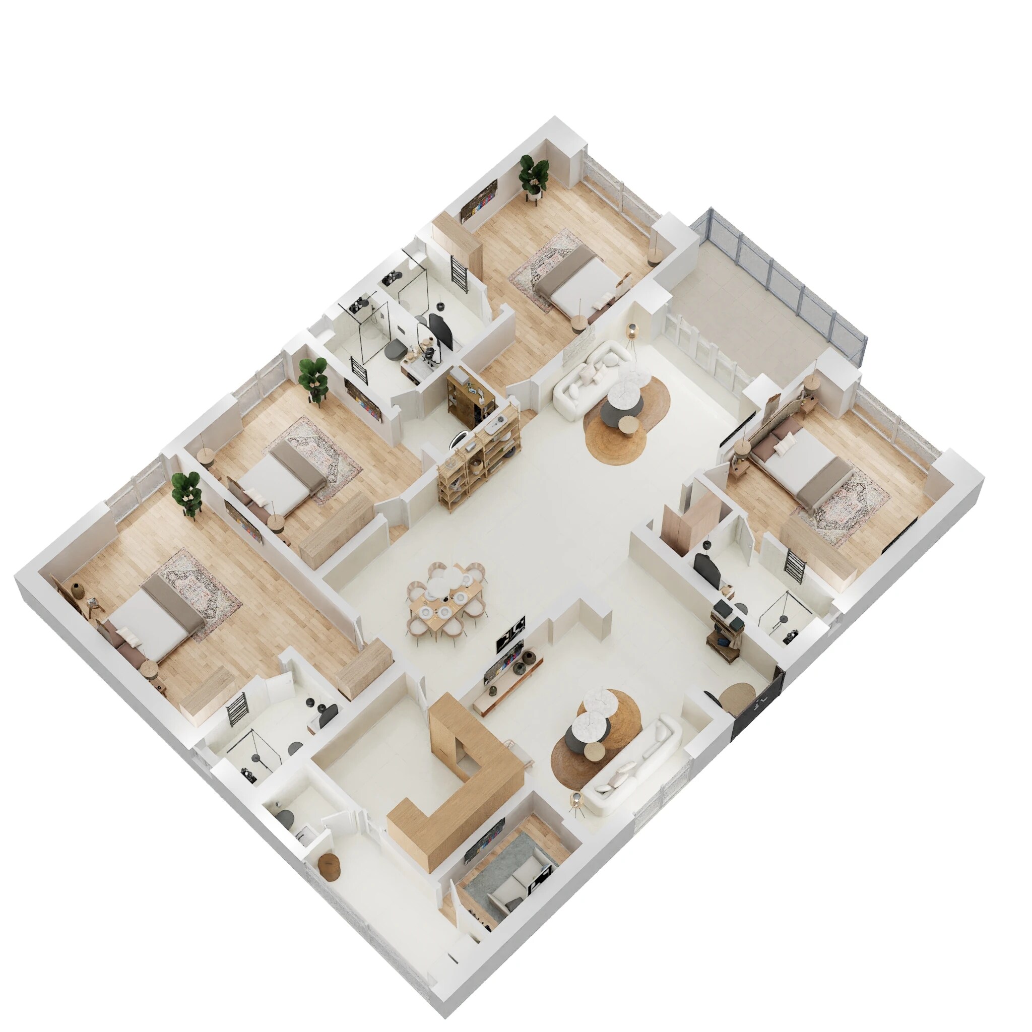 Floor plan of 4 BHK 3170 Sq. Ft. Apartment in NCC Urban Nagarjuna Residency, Hyderabad