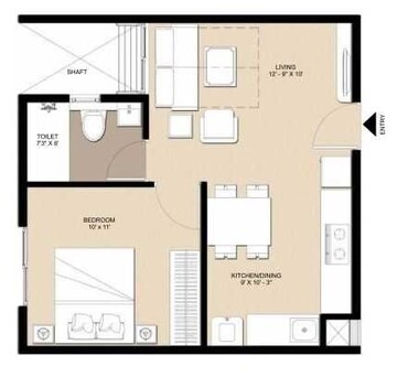  1 BHK Apartment at Nebula Aavaas Hyderabad, Bachupally – for Sale