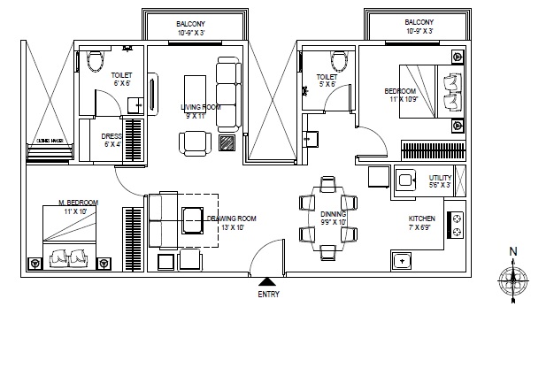 nebula aavaas hyderabad apartment 2bhk 1214sqft31