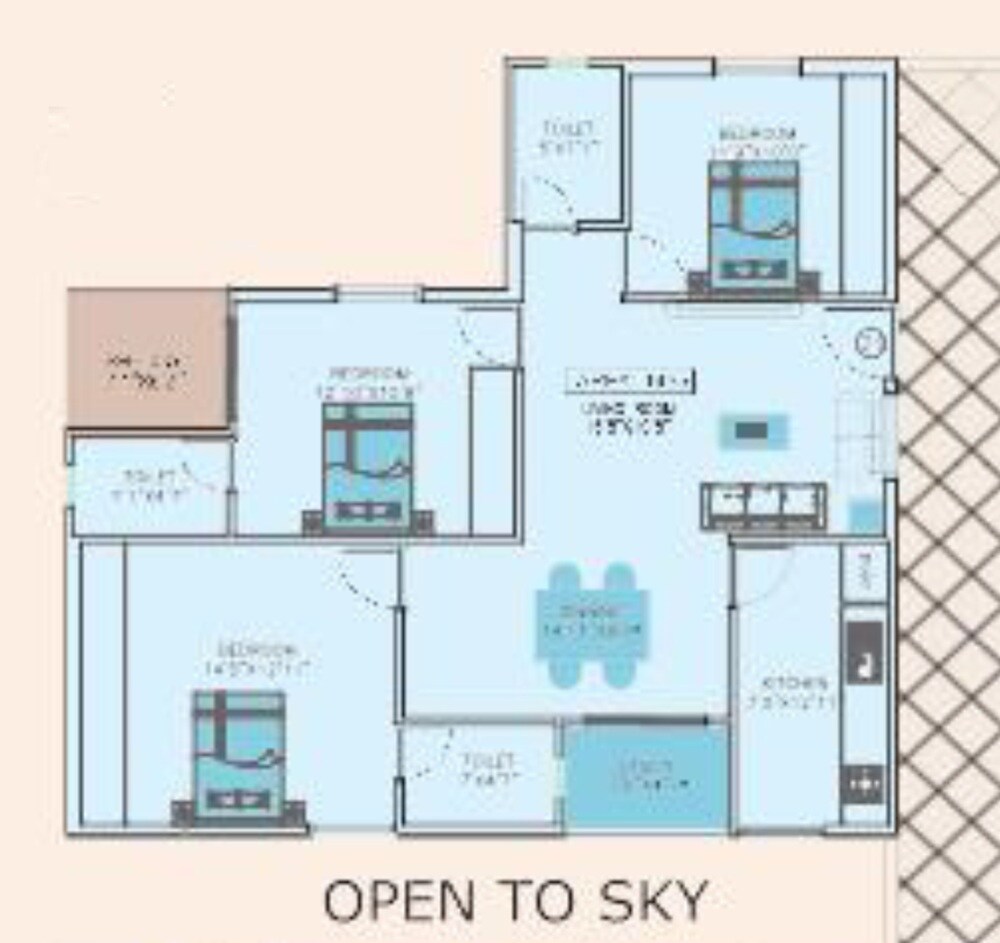 3 BHK 1650 Sq. Ft. Apartment