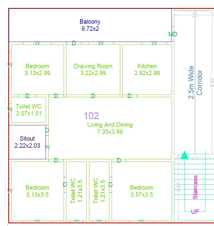 3 BHK 1516 Sq. Ft. Apartment