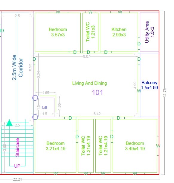3 BHK 1549 Sq. Ft. Apartment