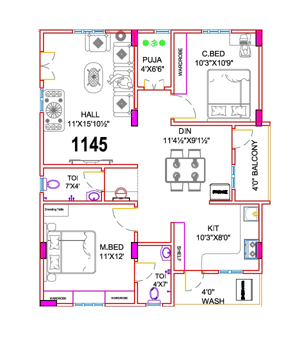 2 BHK 1145 Sq. Ft. Apartment in NLC Aadya