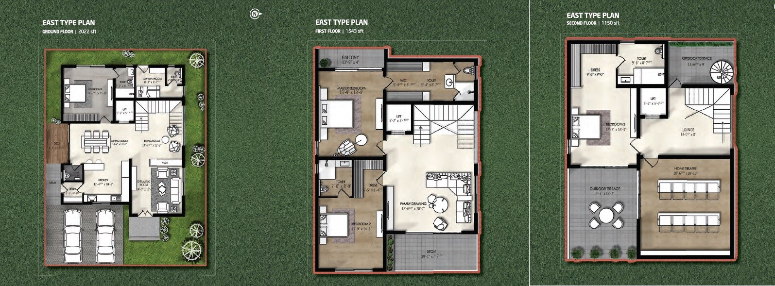 Floor plan of 4 BHK 4715 Sq. Ft. Villa in Northstar Allura, Hyderabad