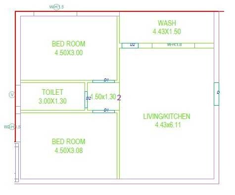 Floor plan of 2 BHK 1147 Sq. Ft. Apartment in NR Infinity, Hyderabad