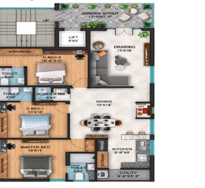 3 BHK 1820 Sq. Ft. Apartment in Omkar Heights Padmarao Nagar