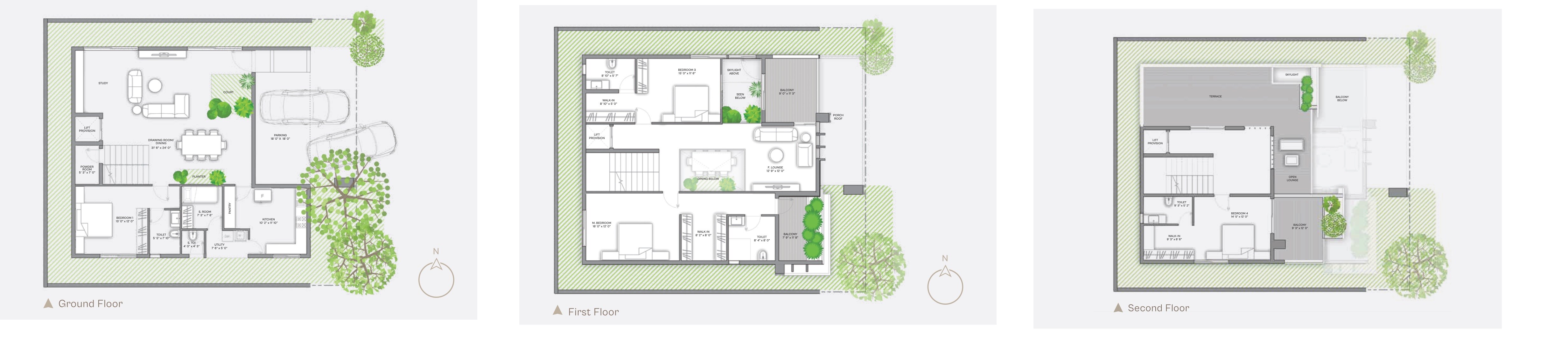 Floor plan of 4 BHK 3996 Sq. Ft. Villa in One And Cadol The Promenade, Hyderabad