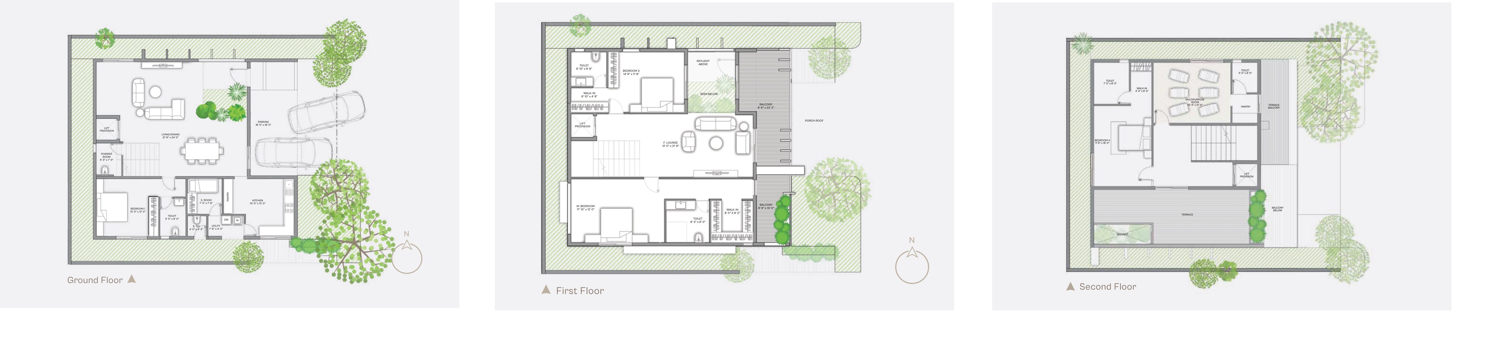 Floor plan of 4 BHK 4086 Sq. Ft. Villa in One And Cadol The Promenade, Hyderabad